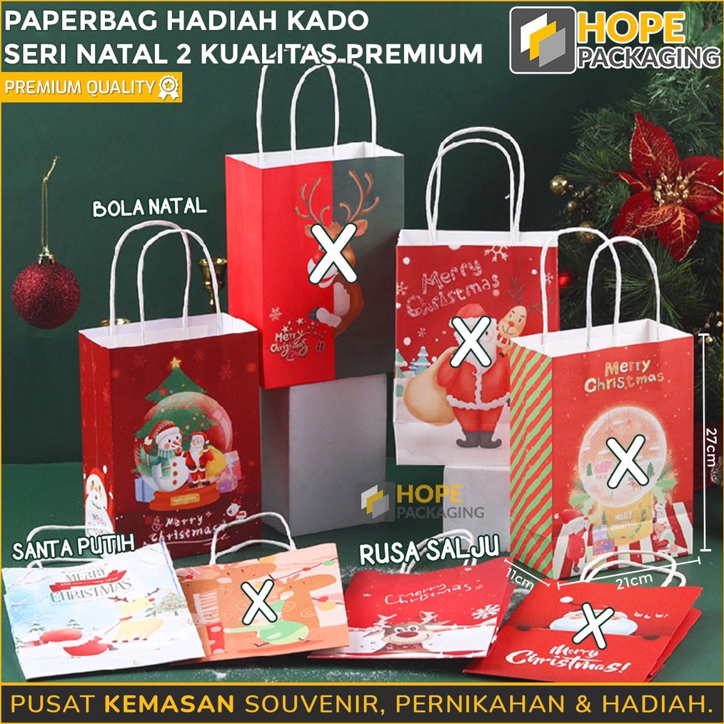 

PROMO MENARIK Paper Bag Kantong Hadiah Natal Tas Kado Christmas Tas Jinjing Souvenir Hampers Natal Goodie Bag Souvenir Paper Bag Parcel Kue Hadiah Natal