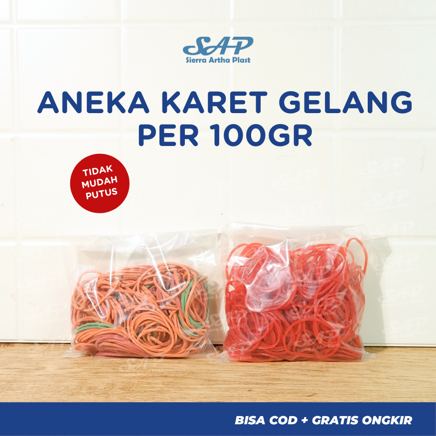 Karet Gelang | Karet Gelang 100 Gram | Karet Gelang Biasa Mix Warna | Karet Gelang pentil Mix Warna 
