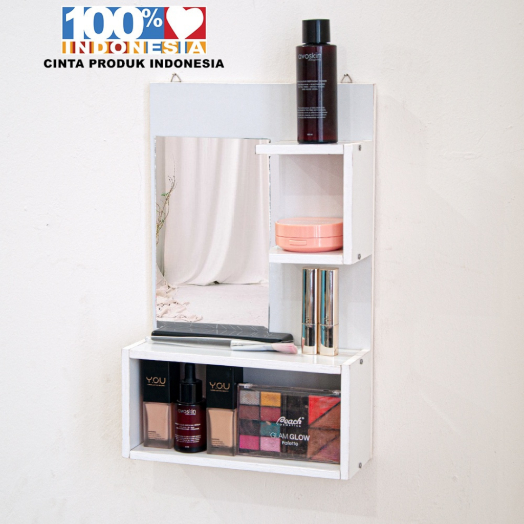 ARSY OLSHOP | UKURAN BESAR | Rak Kosmetik, Rak Kosmetik Kaca, Rak Kosmetik Dinding, Wadah Kosmetik, 