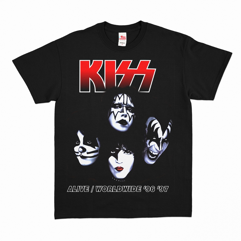 T-shirt Band Kizz - Alive worldwid hitam Cotton combed Original Kaos pria wanita