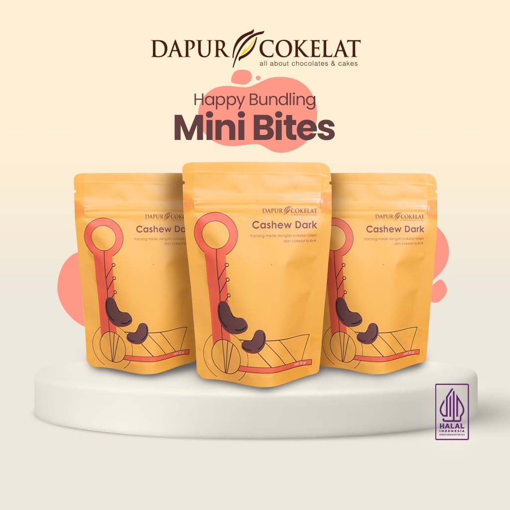 

[BUNDLE 3pcs] Dapur Cokelat - Cashew Dark | Snack Cemilan dari Kacang Cashew Cokelat Premium