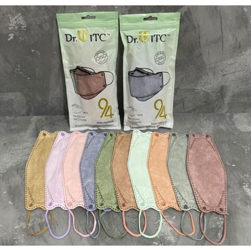MASKER KF94 DR. ITC 4ply 1 Pack isi 10 Pcs WARNA RAINBOW MIX CAMPUR MURAH