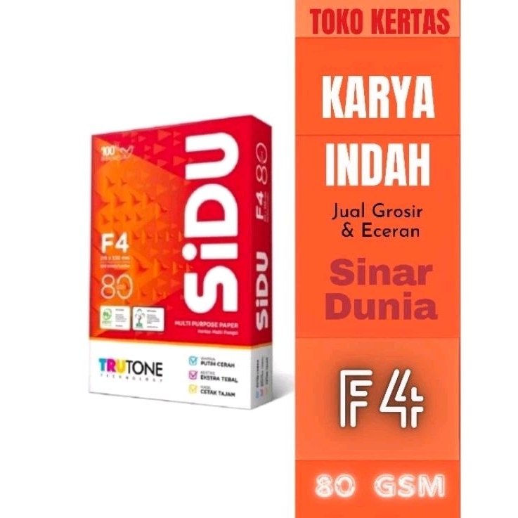 

Ay00! Kertas HVS Sinar Dunia Sidu 80 GSM A4/F4