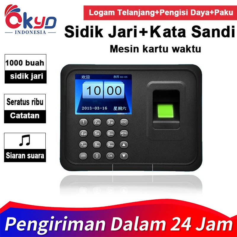 Mesin Absensi Sidik Jari Bahasa Indonesia - USB Mesin Absensi Mesin Absensi Sidik Jari Biometrik