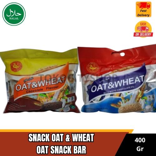 

Cemilan Oat Snack Bar isi 40pcs / Oat&Wheat 400gr / Oat Bar HALAL