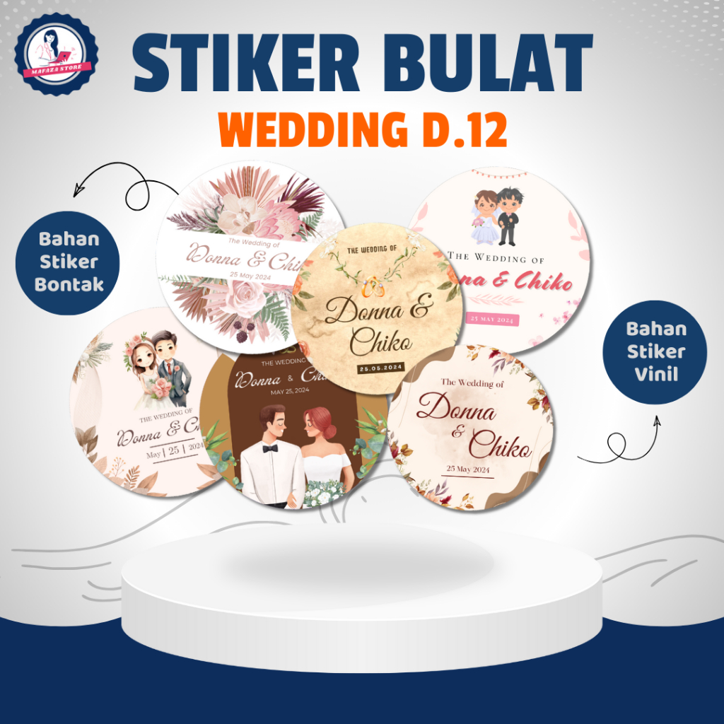 

stiker souvenir pernikahan bulat / Stiker vinil wedding custom tulisan engagement tasyakuran pernikahan Label