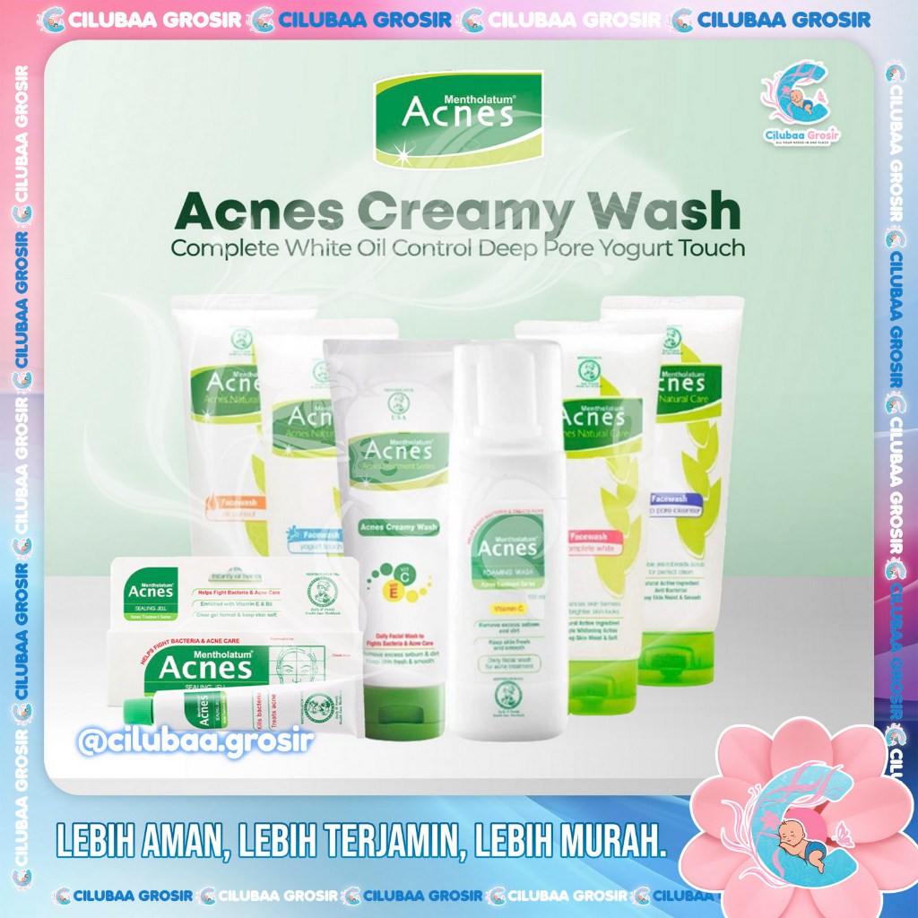 Acnes Creamy Wash Complete White Oil Control Deep Pore Yogurt Touch 50gr 100gr || Sabun Cuci Muka An