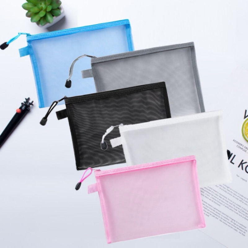 

Zipper Bag Map Jaring / Kotak Pensil Jaring Resleting / Tempat Penyimpanan Serbaguna / Pouch Alat Sekolah Transparan