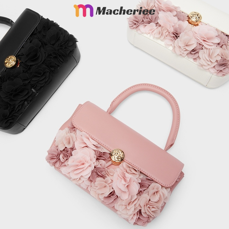 2023 New Floral mesh small square crossbody bag with handle ck06028