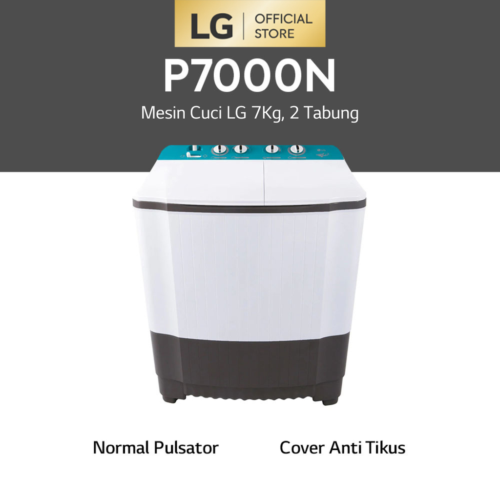 Mesin Cuci 2 Tabung LG 700NONP  Low Watt Cuci dan Pengering 7 KG