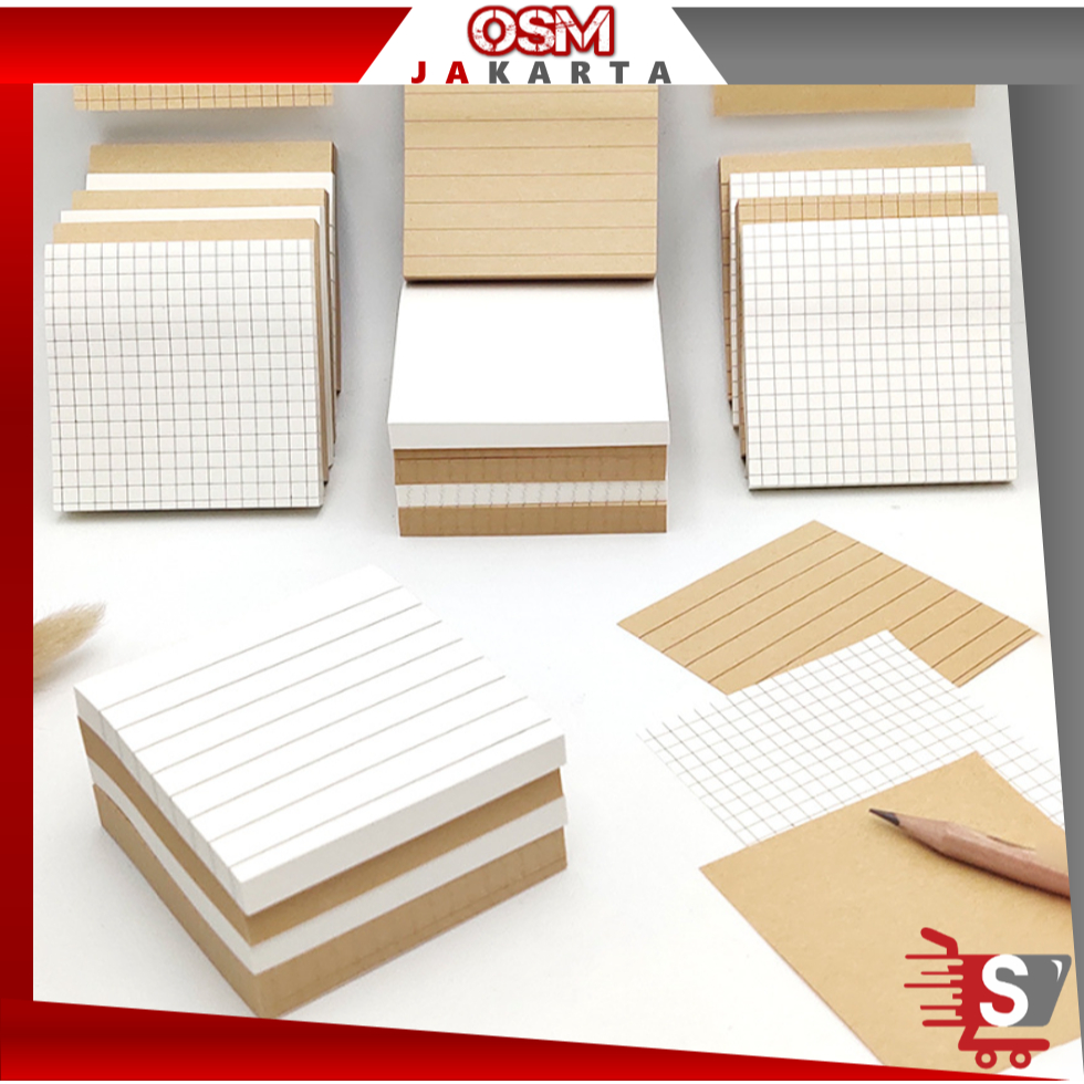 

OSM JKT S6291 Sticky Note Memo Kraft Paper / Memopad Sticky Notes Vintage / Memo Tempel Mini Simple / Sticker Notes Catatan Mini