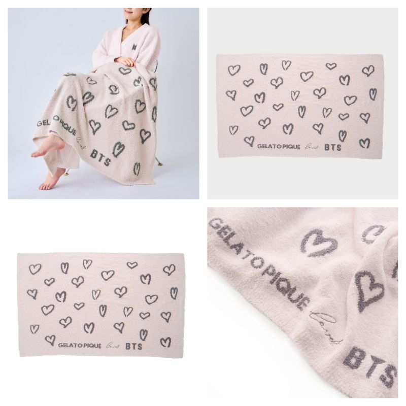 GELATO PIQUE BLANKET PINK & GRAY