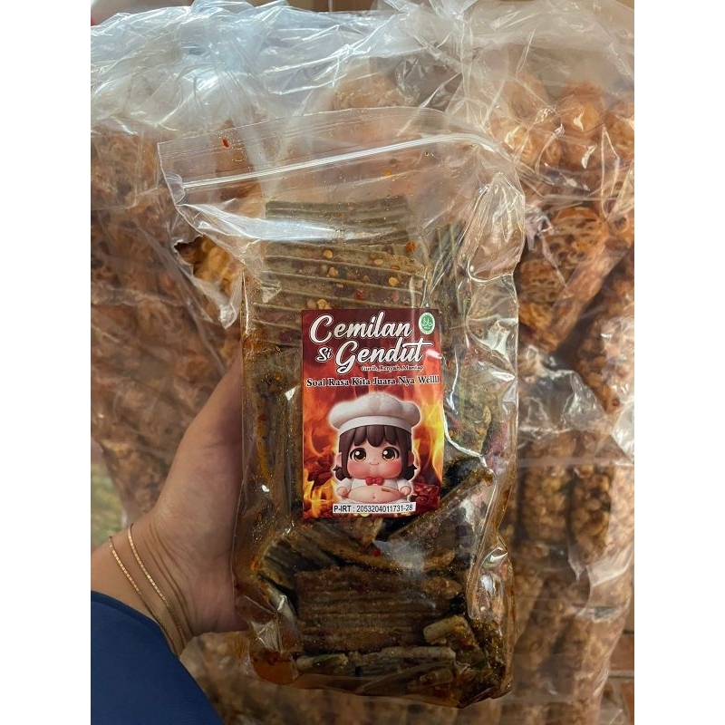 

Cemilan Si gendut - Kerupuk Asbes Pedas Gurih - Kerupuk Bantat