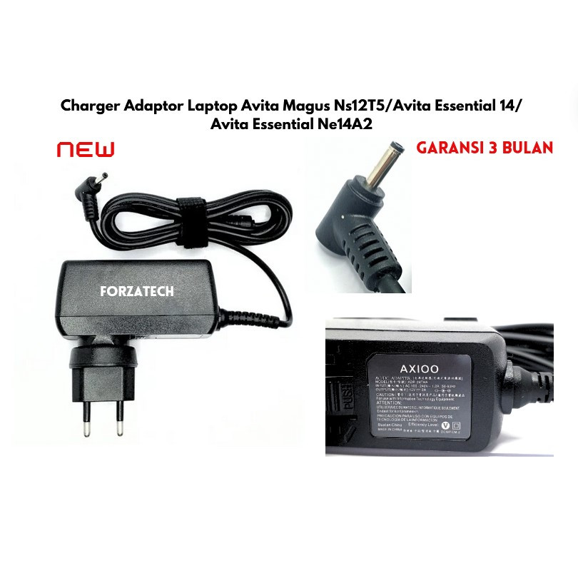 Ready Casan Charger Adaptor Laptop Avita Magus Ns12T5/Avita Essential 14/Avita Essential Ne14A2 New 