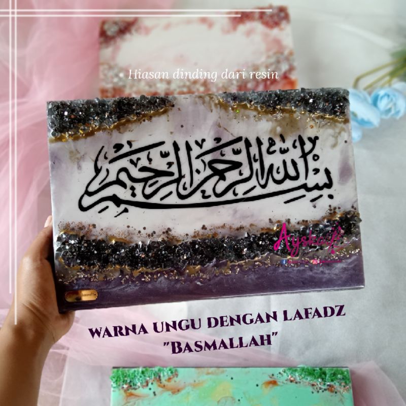 hiasan dinding Resin/KALIGRAFI RESIN GEODE
