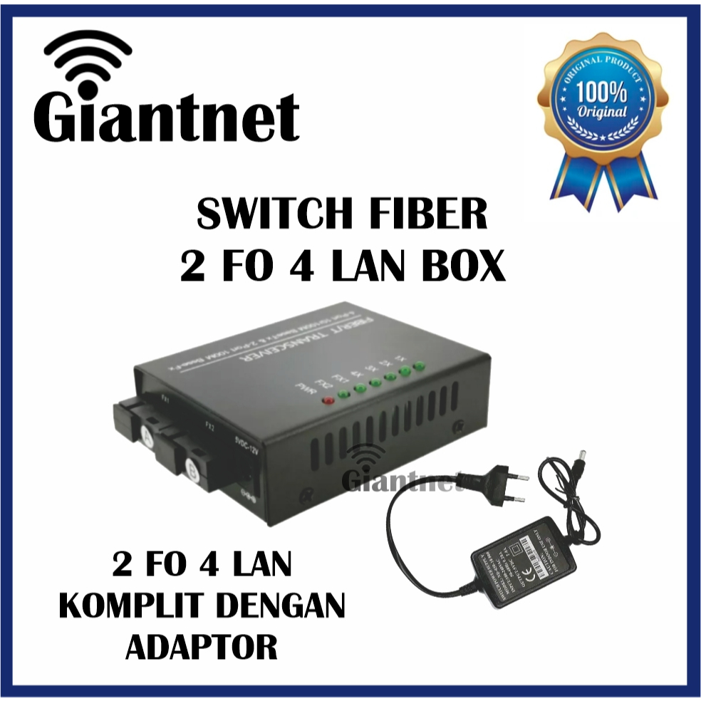 Media Converter 2 fo 4 Lan box (support POE)