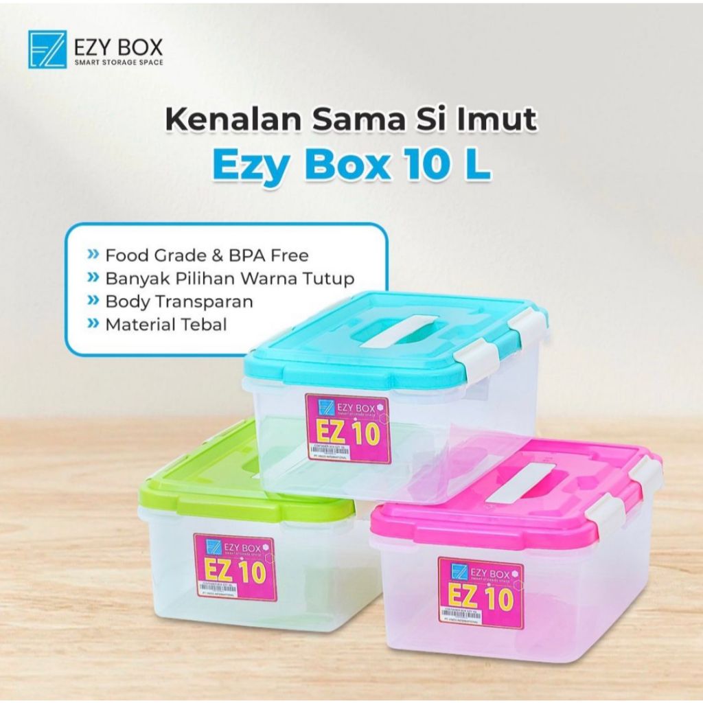 Ezy Box Container Plastik Cb 10 Liter Kontainer box murah Transparan Kotak Penyimpanan Barang Serbag