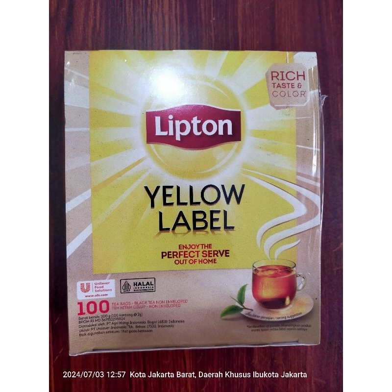 

LIPTON YELLOW LABEL TEA 100 @2gr