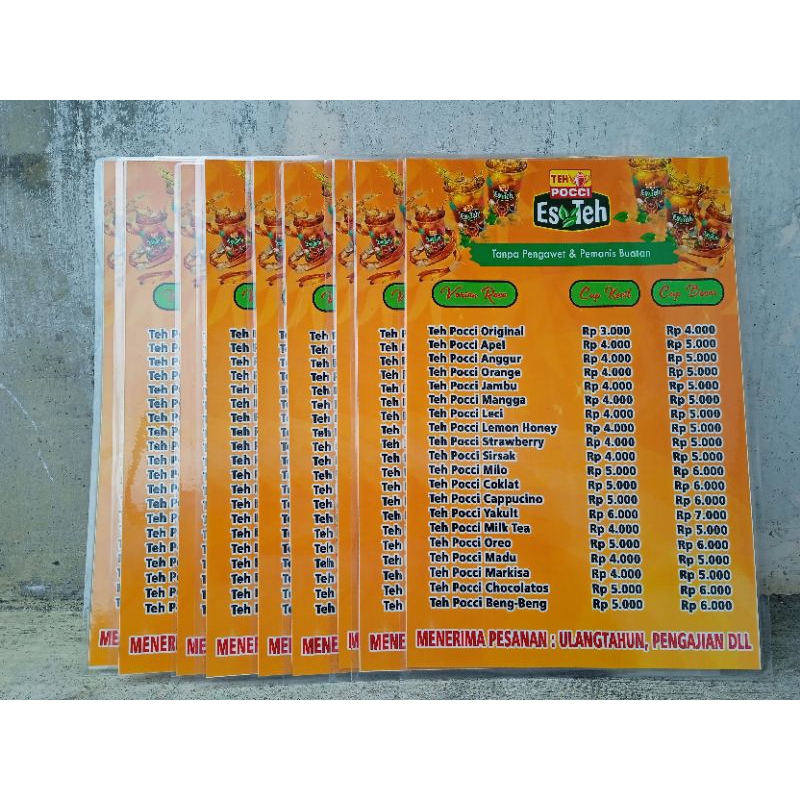 

CETAK MENU TEH POCI LAMINATING