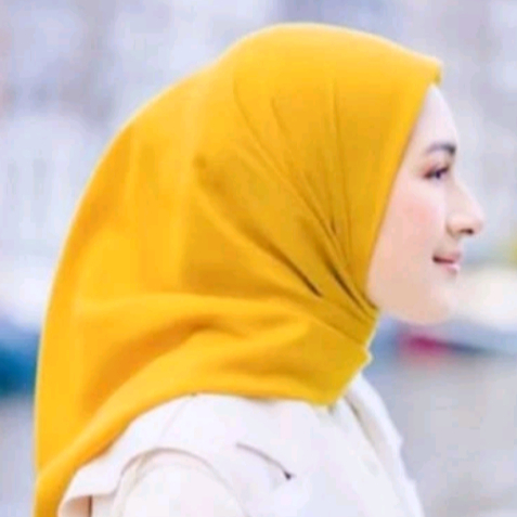 Miracle in fashion Jilbab Hijab Kerudung Syari Jumbo Polos Kuning Laser Cut