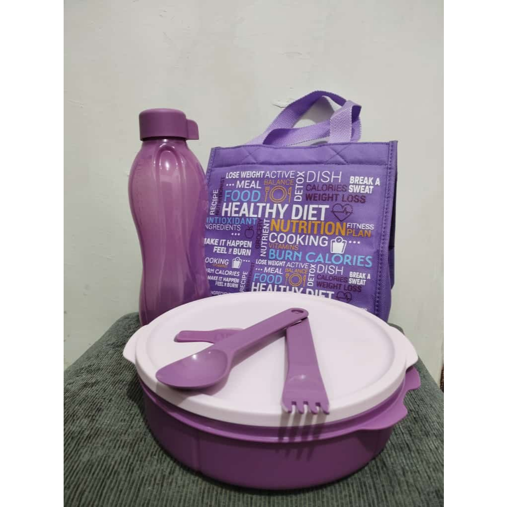Tupperware fit to go lifestyle set bekal makan dewasa with gift