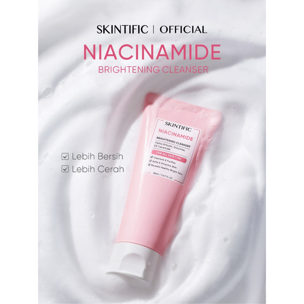 SKINTIFIC - Niacinamide Brightening Cleanser 80ml | Facial Wash Cleanser Acnes Face Wash Sabun Cuci 