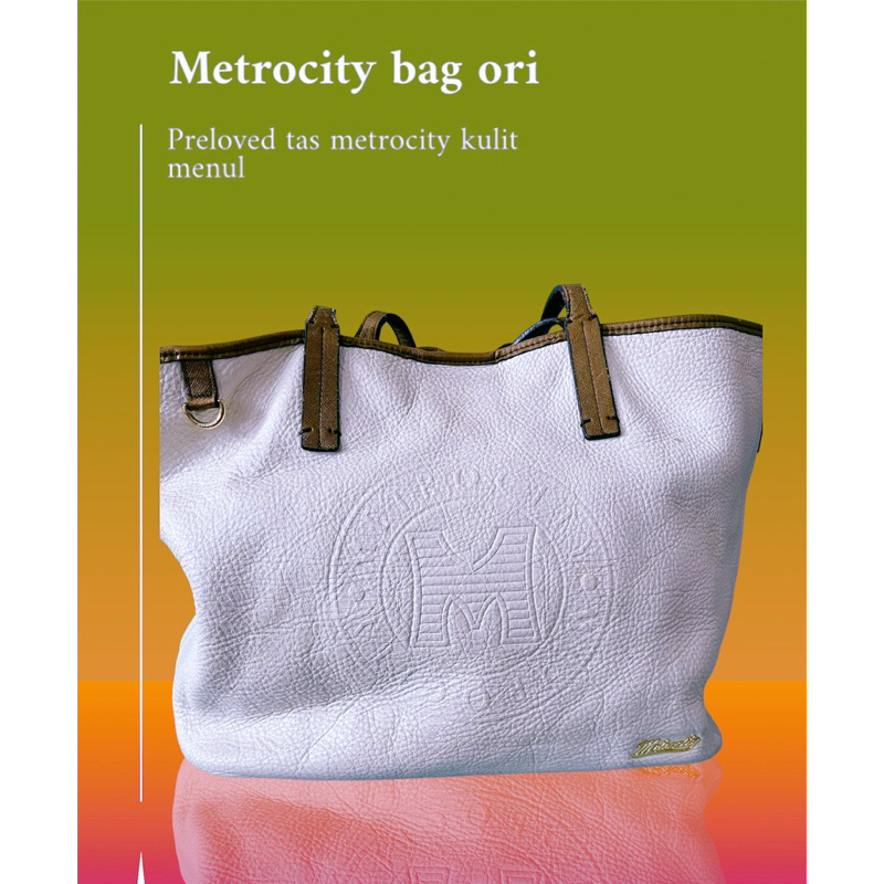 tas kulit asli brand metro tote bag (preloved)