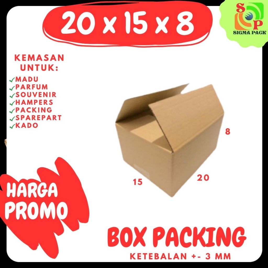 

Box 20x15x8 / Kardus 20x15x8 A1 Packing Karton / Dus 20x15x8 / Kotak 20x15x8 /box botol/kardus botol
