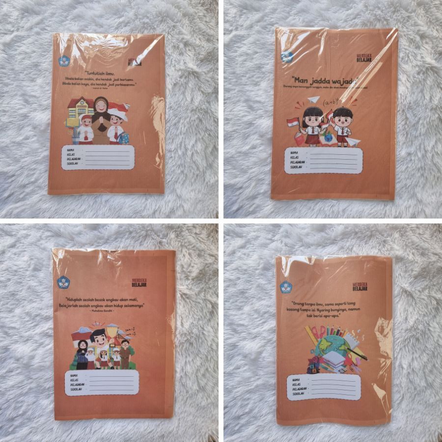 

✔️READY Sampul Kuarto karakter / Sampul Buku Coklat Random / Sampul Buku Sekolah