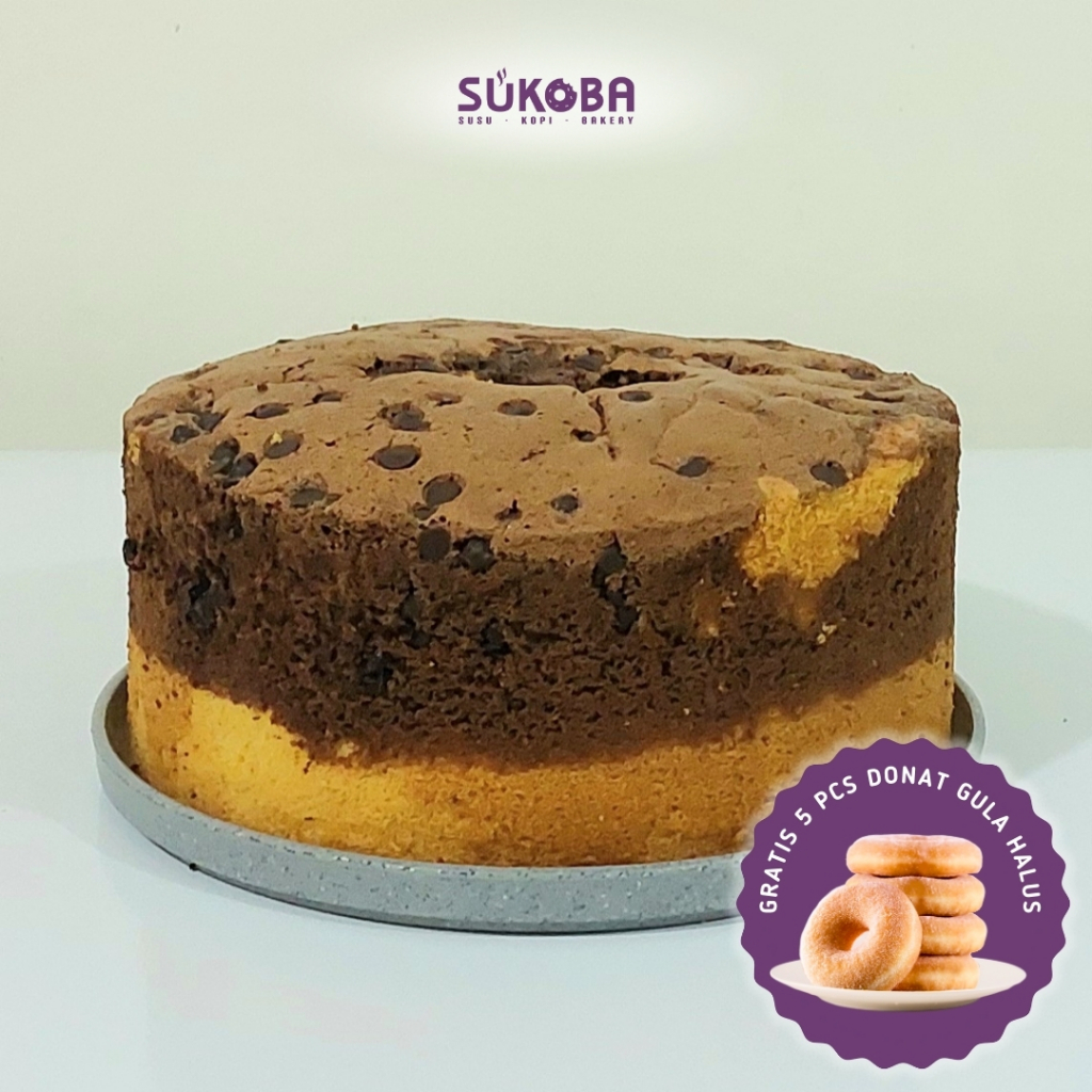 

Chiffon Cake - Vanilla mix Coklat, diameter 20cm, tinggi 10cm