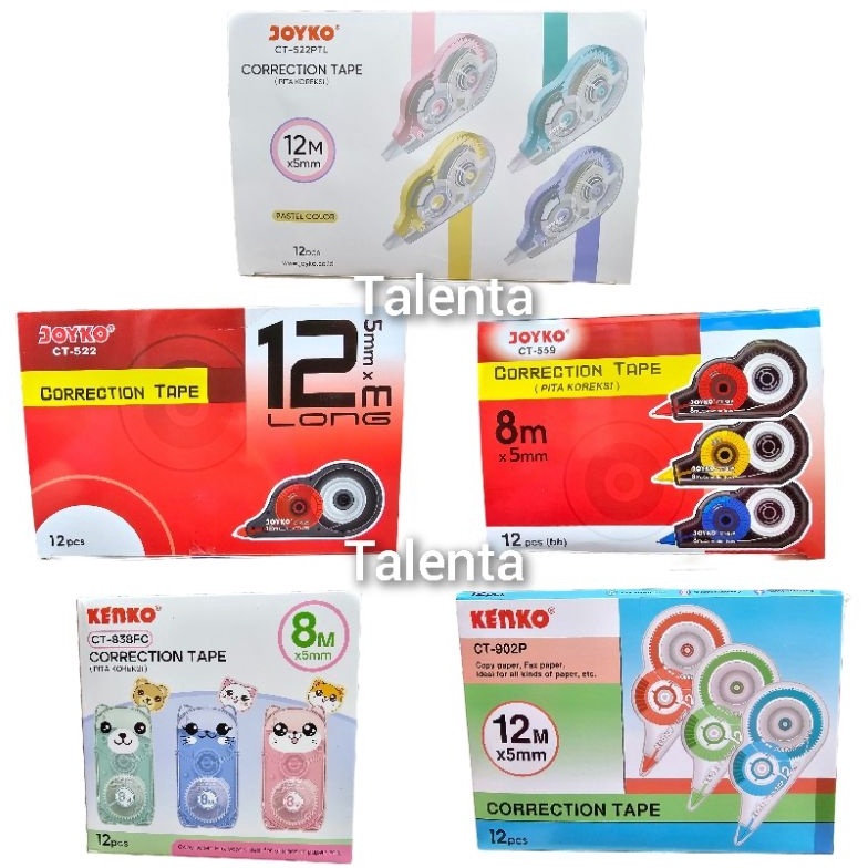

Tipex Roll JOYKO Correction Tape Grosir 12 Pcs KODE R3T7