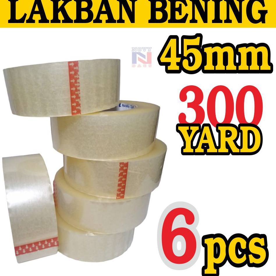 

JUAL MURAH HARGA 1 SLOP 6 PCSROLL OPP TAPE LAKBAN BENING 45MM X 3YARD DIJAMIN BERKUALITAS KODE T8L6