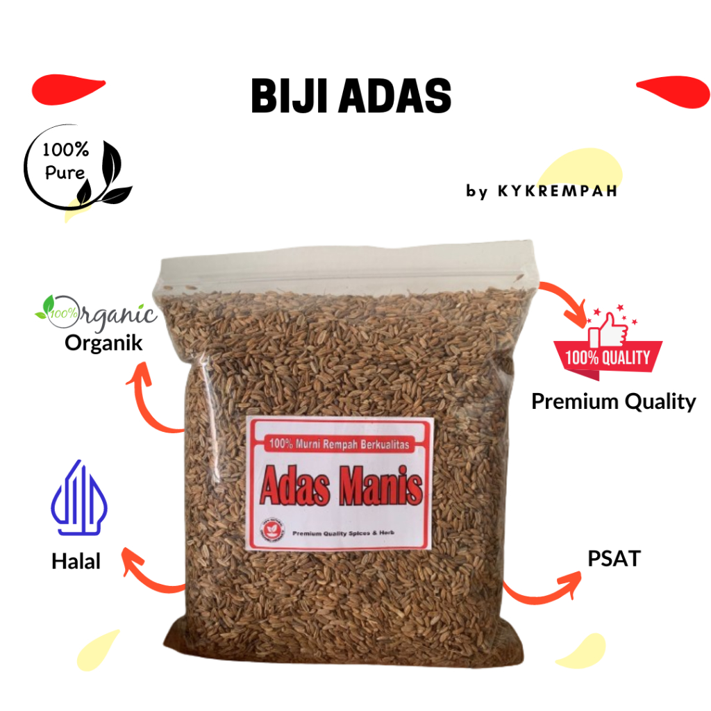 

Adas Manis Biji [500 gram] | Biji Adas | Murni & Asli