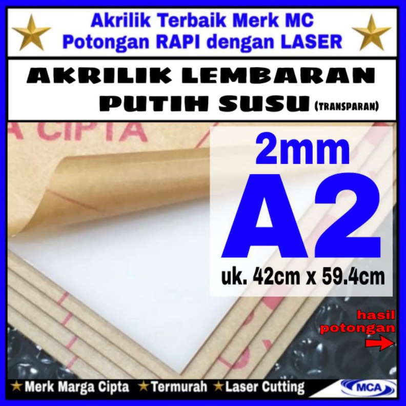 

KODE C5K4 AKRILIK lembaran PUTIH SUSU 2mm A2 Marga cipta Acrylic