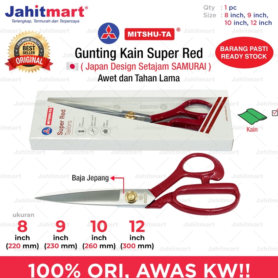

KODE X2V7 Gunting Kain Super Red Merk MITSHUTA