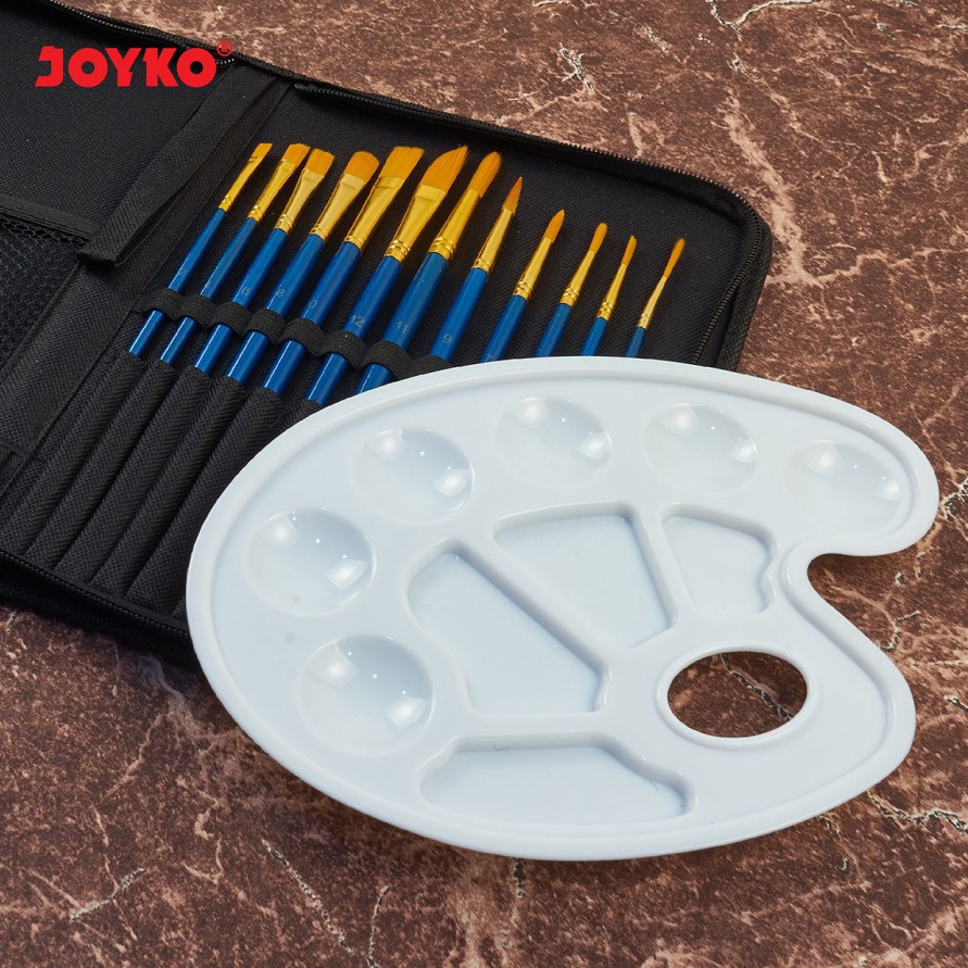 

KODE S8O5 JOYKO BRUSH SET PALETTE SET KUAS LUKIS HALUS SET KUAS PALET MURAH BERKUALITAS ACRYLIC WATERCOLOUR POSTER BRS7