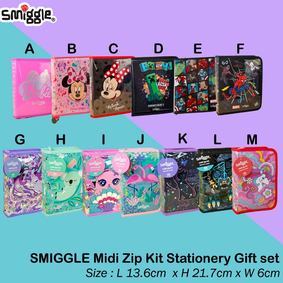 

SMIGGLE Midi Zip Kit Stationery Gift set KODE J1N2