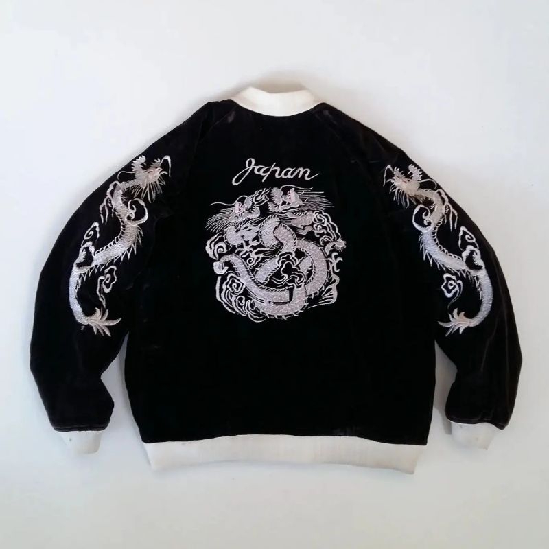 Vintage Sukajan Velvet Open Dich Jacket ( Second/bekas )