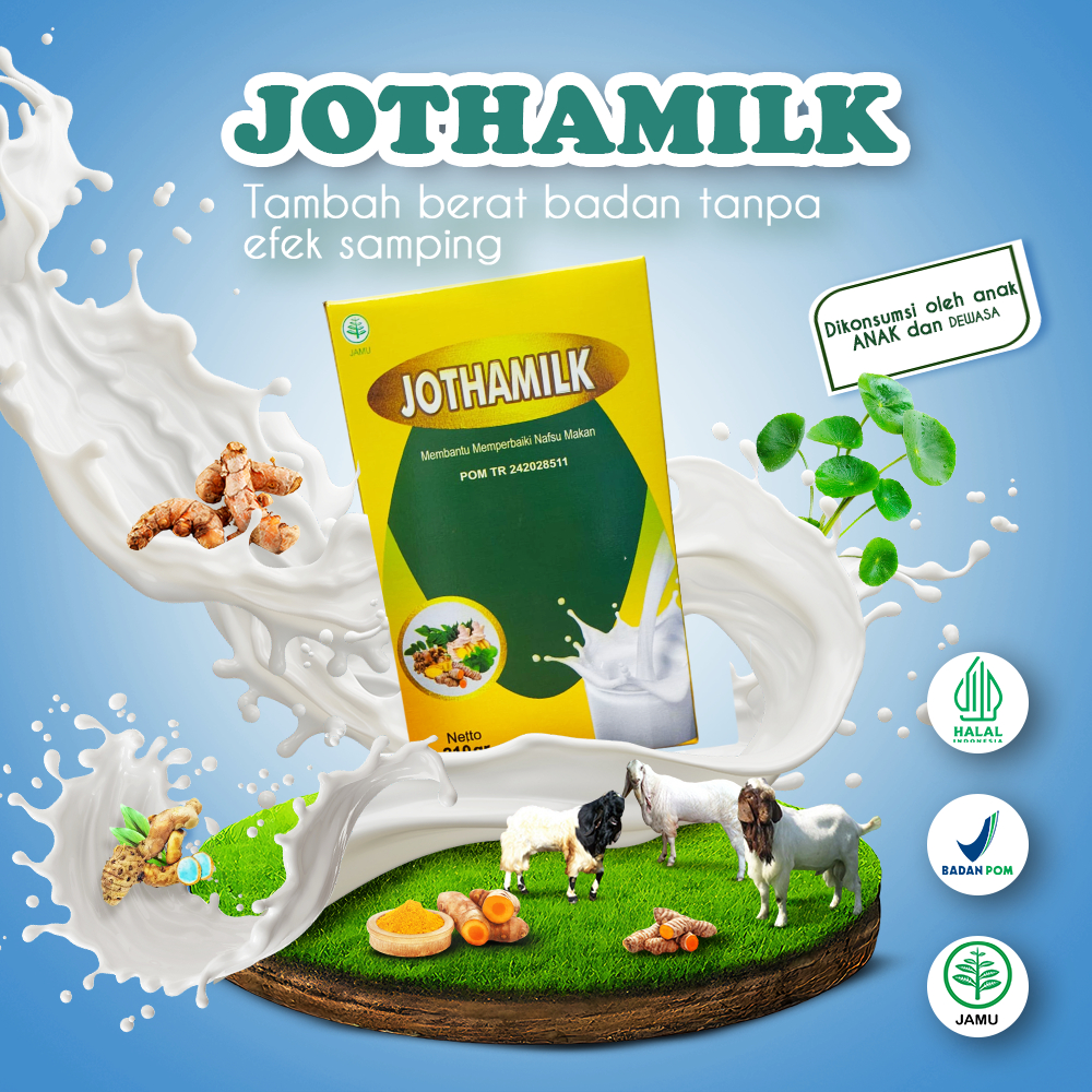 

Jothamilk - Susu Gemuk Badan Penambah Nafsu Makan Tanpa Efek Samping Resmi BPOM 100% Original