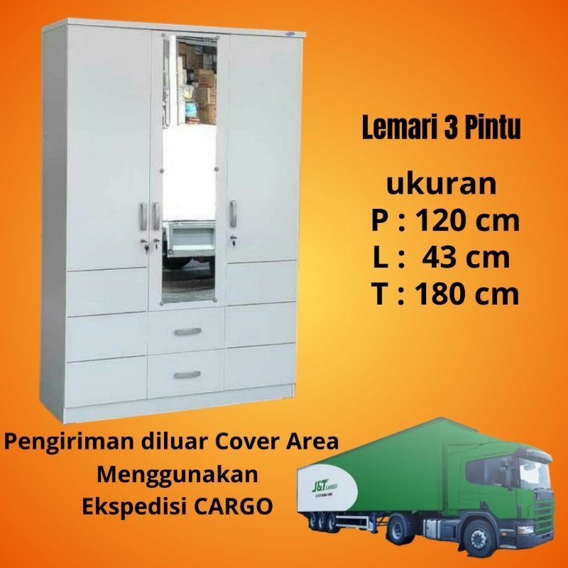 Lemari Pakaian 3 Pintu - Lemari pakaian dewasa - Lemari tiga pintu Minimalis Termurah Tegal Brebes S