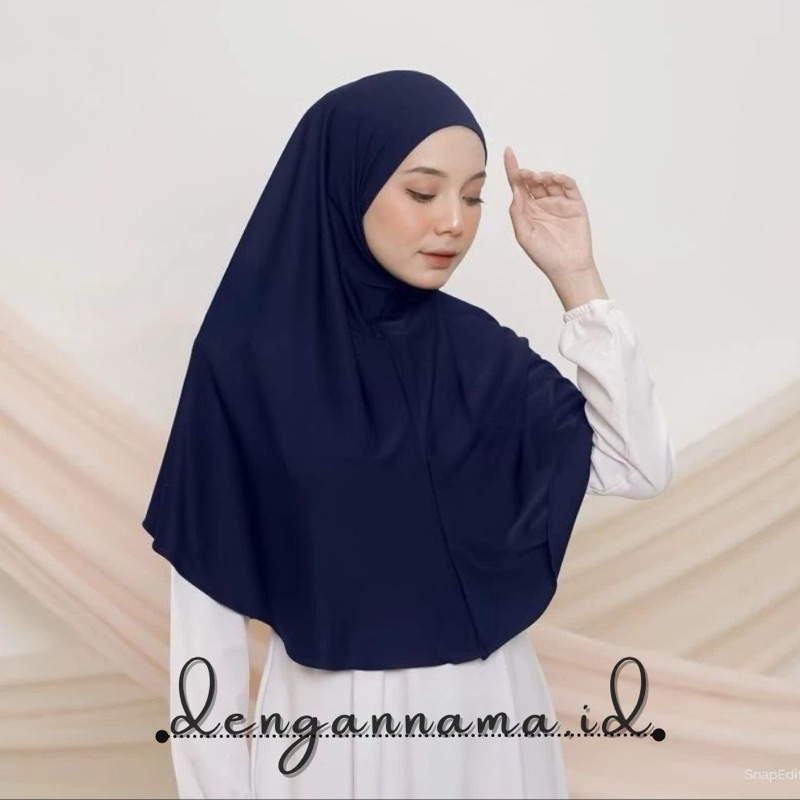 Hijab/Jilbab Bergo Malay Non Pad Instan Jersey Spandek Premium Dewasa Ukuran L