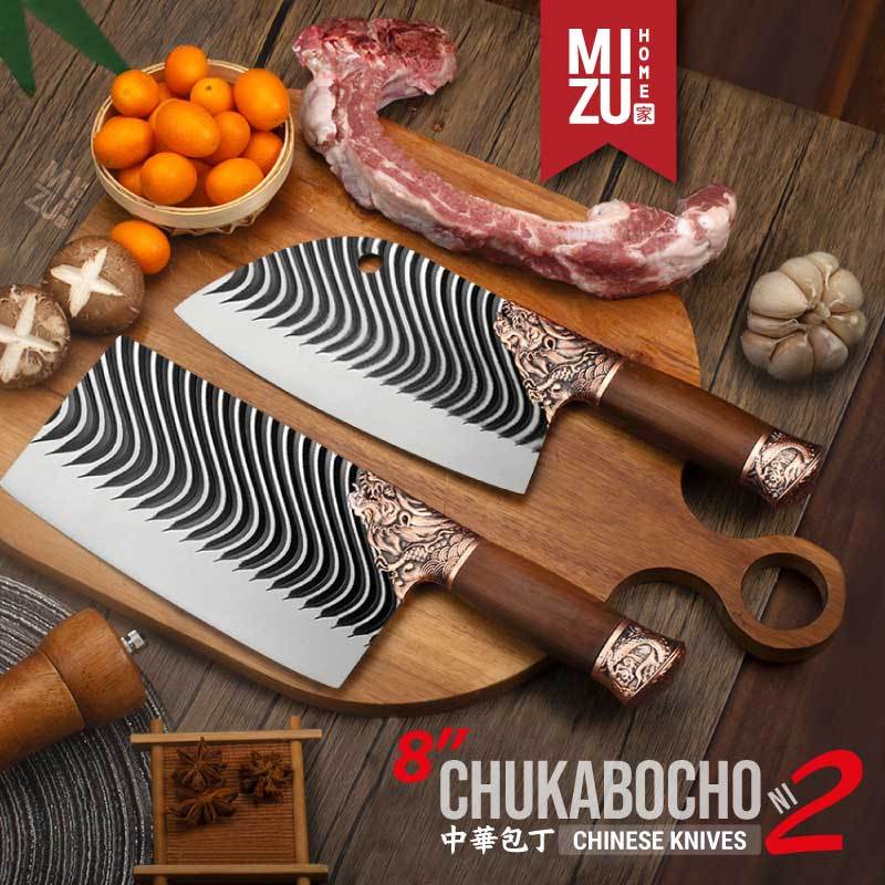 MIZU CHUKABOCHO-NI 8" Chinese Chef's Knife Chopper Knife Stainless Kitchen Knife Pisau Daging Piso T