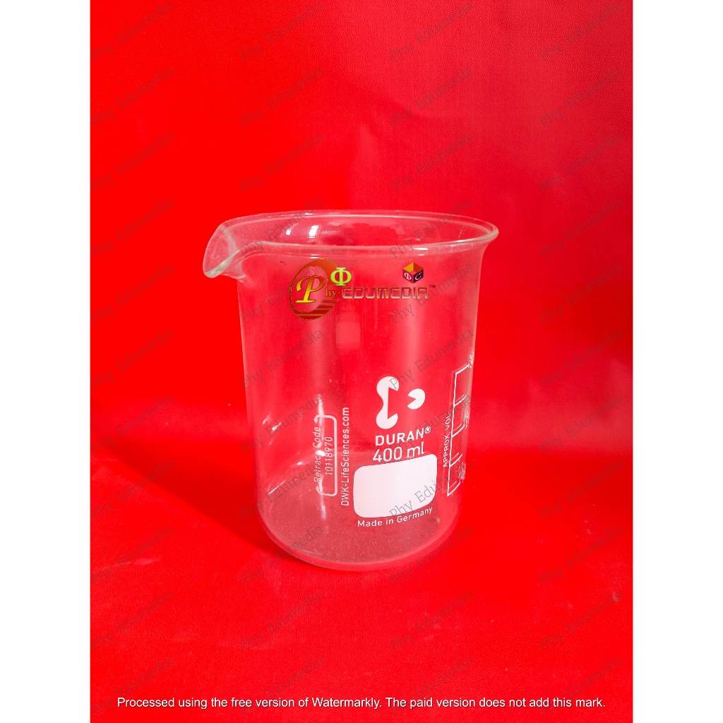 Beaker / Beaker 400ml Duran / Beaker Glass 400ml / Gelas Kimia 400ml DURAN