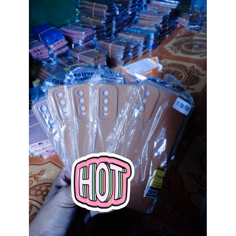Sofecese Silikon Pro Camera Hp Vivo Y12/Y12S/Y20/Y20S Full Color Coklat Polos Candy Case Tpu Makaron