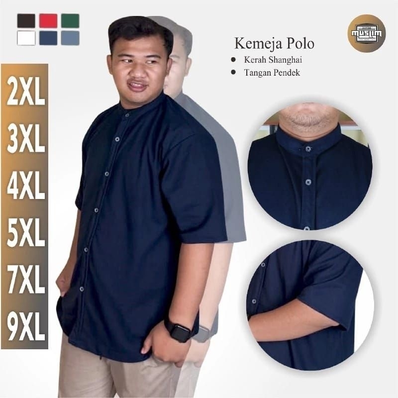 Kemeja pique jumbo xxxl xxxxl Kemeja Polo Bigsize xxl 6xl 5xl