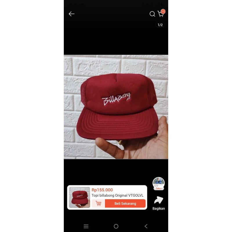 Billabong trucker cool WHITE Topi billabong original