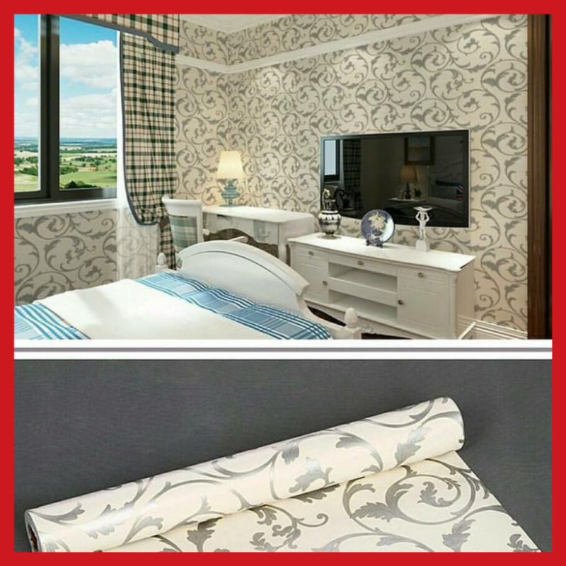 HOLOS - Wallpaper Dinding Batik Ukir Silver Wallpaper Dinding Batik Wallpaper Dinding Silver Wallpap