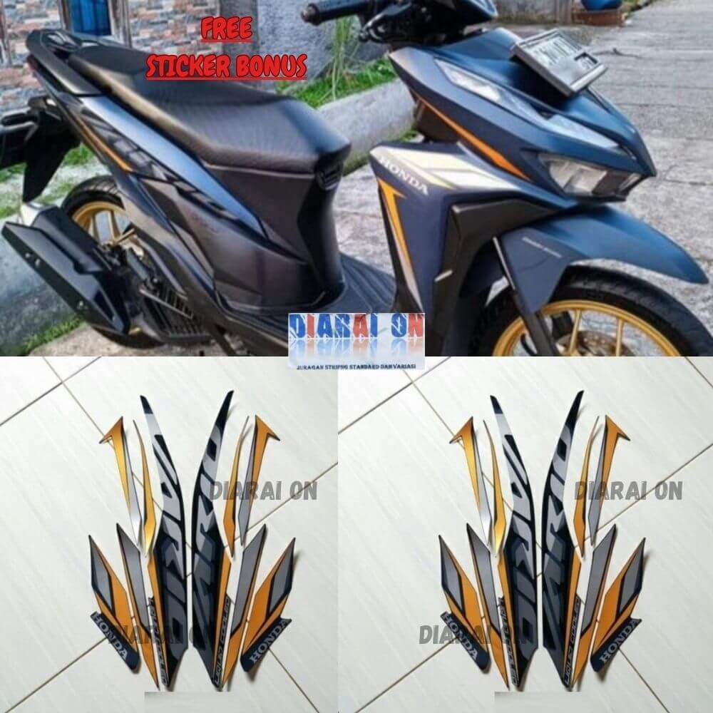 Striping Stiker Honda Vario 125 2021 - Vario 125 150 LED Biru Matte Murah