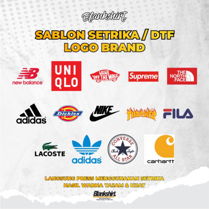 

File Desain Sablon Setrika / Stiker Kain Baju / Dtf Logo Brand