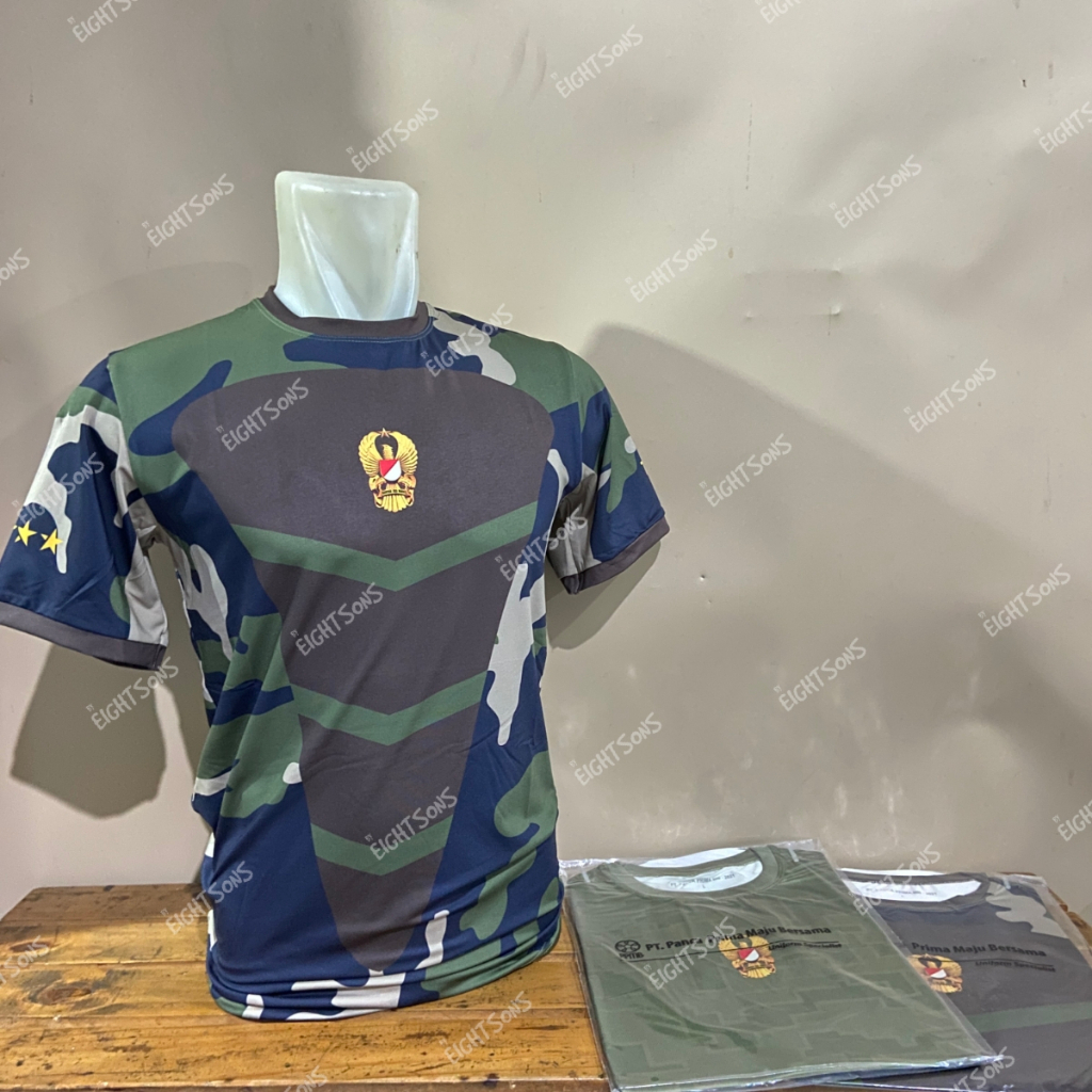 Original Kaos KASAD TNI Kaos Olahraga Army Doreng Loreng TNI Kaos Jersey TNI Fullprint Tentara Asli 